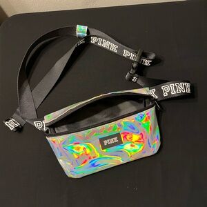 PINK Holographic Iridescent Waist Bag